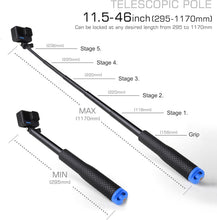 Load image into Gallery viewer, GEPULY 11''-46''Alumium Handheld Waterproof Selfie Stick Underwater Pole Handle.
