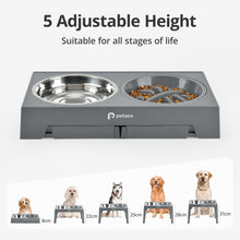 Load image into Gallery viewer, Elevated Dog Bowls for Large Dogs, Raised Dog Bowl Stand with Slow Feeder Bowl
