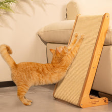 Load image into Gallery viewer, CheerPals L-Shaped Cat Scratcher Ramp - Solid Beech Wood &amp; Sisal Scratching Post

