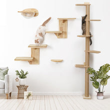 Load image into Gallery viewer, FUKUMARU Cat Wall Shelves, 2 Platform Cats Wall Furniture  Tree Shape Wall-Mount
