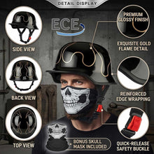 Load image into Gallery viewer, German Retro Motorcycle Half Helmet, ECE 22.06 Certified ABS Shell, Quick-Release Buckle, Unisex for Cruiser Commuting,M-2XL (57-64cm)
