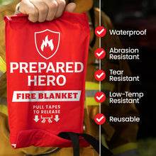 Load image into Gallery viewer, Hero Extra Large Emergency Fire Suppression Blanket - 1 Pack, XL Fiberglass Fire
