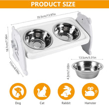 Load image into Gallery viewer, Dog Bowls with Stand Raised Dog/Cat Bowl 3 Height Adjustable with 2 Bowls Grey
