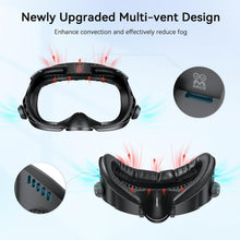 Load image into Gallery viewer, AMVR FC4 Upgraded Face Cover Pad Facial Interface Compatible with Meta/Oculus Quest 3 Accessories, with Knob Adjustable, with PU Face Cushion and Breathable Ice Silk Cotton(Better for Halo Head Strap)
