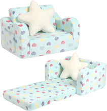 Load image into Gallery viewer, BestRoyal Seating Toddler Couch, 2-in-1 Convertible Toddler Chair to Sofa
