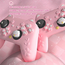 Load image into Gallery viewer, PlayVital for Nintendo Switch 2 Pro Controller Silicone Cover – Cherry Blossoms Kitten Cute Protective Skin Case for Switch 2 Pro Controller w/Back Button Cap &amp; Thumb Grip &amp; Sticker - Pink
