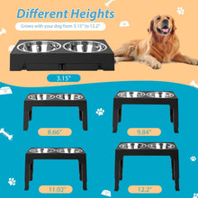 Load image into Gallery viewer, Elevated Dog Bowls with 2 Stainless Steel Dog Food Bowls, Raised Dog Bowl Adjust
