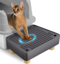 Load image into Gallery viewer, Large Litter Box Ramp, Cat Litter Step Catcher with Wooden Feet, Filter Function, Pedal Stool for Self-Cleaning Cat Litter Box, Ideal for Kitten &amp; Older Cats (Dark Grey)
