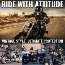 Load image into Gallery viewer, German Retro Motorcycle Half Helmet, ECE 22.06 Certified ABS Shell, Quick-Release Buckle, Unisex for Cruiser Commuting,M-2XL (57-64cm)
