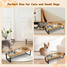 Load image into Gallery viewer, Raised Cat Food Bowl Set, 3PCS Stainless Steel Cat Bowls with 15° Tilted Stand
