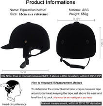 Load image into Gallery viewer, TentHome Velvet Equestrian Hat Comfortable Riding Helmets Breathable Horse Riding Hats Black
