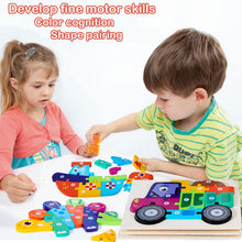Load image into Gallery viewer, HUADADA Wooden Puzzles Dinosaur Animals Jigsaws puzzle Toys for 2 3 4 Year Old boy 4 Pack Shape Number Toddler Puzzles Toddler Toys Educational Games for Girls Boys Children
