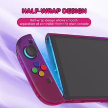 Load image into Gallery viewer, PlayVital Clear Series Protective Case for Nintendo Switch 2, Anti-Scratches Hard Shell Dockable Grip Cover with Extra Foldable Stand &amp; Thumb Grips for Nintendo Switch 2 - Clear Atomic Purple Rose Red
