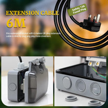 Load image into Gallery viewer, Outdoor Sockets Weatherproof with 6M/20FT Extension Cable, 2 Gang Extension Lead
