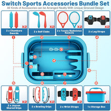 Load image into Gallery viewer, Deruitu 15 in 1 Switch Sports Accessories Bundle Set for Nintendo Switch/ OLED Games, Switch Sports Games Accessories Kit, Family Party Pack Game Accessories Set for Switch OLED Sports Games
