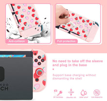Load image into Gallery viewer, Large Switch Case Compatible with Nintendo Switch with Dockable Protective Cover, Cute Travel Carry Case Bundle Bag Portable Protective Accessories Kit , Strawberry Pink
