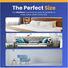 Load image into Gallery viewer, 100 x Bazaar Incontinence Bed Pads Disposable 90 x 60cm – Highly Absorbent CE Certified Leak-Proof Incontinence Bed Sheets for Bed, Sofa &amp; Chairs | Bed Pads for Incontinence Adults, Children &amp; Babies.
