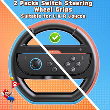 Load image into Gallery viewer, Deruitu 2 Packs Steering Wheels Compatible with Nintendo Switch 2 Controller, Switch 2 Racing Wheels Controller Accessories for Mario Kart World
