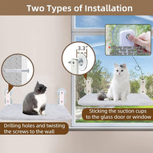 Load image into Gallery viewer, Foldable Plush Cat Window Perch for Window and Wall, with 4 Strong Suction Cups
