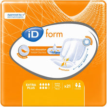 Load image into Gallery viewer, iD Form Extra Plus Extra Long Incontinence Pads | 1 Pack of 21 Incontinence Pads, Odour Control, Hypoallergenic Incontinence Pads, Highly Absorbent Pads, Anti-Leak Protection
