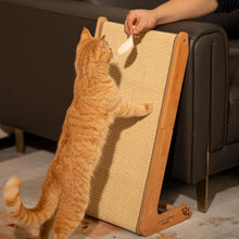 Load image into Gallery viewer, CheerPals L-Shaped Cat Scratcher Ramp - Solid Beech Wood &amp; Sisal Scratching Post
