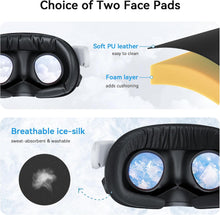 Load image into Gallery viewer, AMVR FC4 Upgraded Face Cover Pad Facial Interface Compatible with Meta/Oculus Quest 3 Accessories, with Knob Adjustable, with PU Face Cushion and Breathable Ice Silk Cotton(Better for Halo Head Strap)
