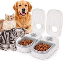 Load image into Gallery viewer, Timed Automatic Dog and Cat Feeder with Dual 350ml Bowl, 2 Meals Dry or Wet pets
