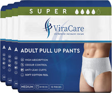 Load image into Gallery viewer, 48 x Super Incontinence Pants Women and Men, Adult Nappies High Absorption, Anti-Leakage, Soft-Stretch Waistband, Breathable, Discreet Fit, Adult Diapers, Medium Size (4 Packs of 12)
