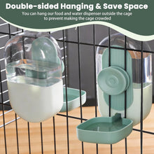 Load image into Gallery viewer, 1L Rabbit Food Dispenser - Small Animals Pet Feeder and Waterer Set - Hanging Automatic Food and Water Bowl for Cage - Feeding Station for Small Dog, Cat, Kitten, Bunny, Guinea Pig, Ferret
