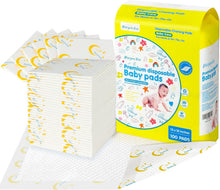Load image into Gallery viewer, Baby Disposable Changing Pads 100 Count Incontinence Underpad Diaper Changing Liners Quick Absorb Soft Breathable Waterproof Leak Proof 13x18in
