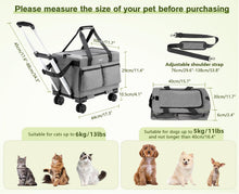 Load image into Gallery viewer, Pecute Cat Carrier with Wheels, Portable Pet Carrier on Wheels with Stable Structure, Breathable Mesh Pet Trolley Bag, Pet Carrier with Wheels Suitable for Both Long and Short Trips, Black
