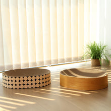 Load image into Gallery viewer, FUKUMARU Cat Scratcher Cardboard Lounge Bed, 2-in-1 Cat Scratch Pad, Oval Cats Scratching Board Indoor, Durable Modern Kitty Scratcher Bowl, Cats Scratch Furniture Protector, Wood Color
