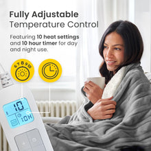 Load image into Gallery viewer, Cosi Home® Luxury Faux Fur Heated Throw - Electric Heated Blanket with 9 SETTING
