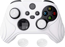 Load image into Gallery viewer, eXtremeRate PlayVital Samurai Edition White Anti-slip Controller Grip Silicone Skin, Ergonomic Soft Rubber Protective Case Cover for Xbox Series S/X Controller Model 1914 with White Thumb Stick Caps
