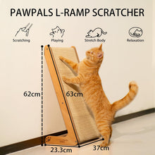 Load image into Gallery viewer, CheerPals L-Shaped Cat Scratcher Ramp - Solid Beech Wood &amp; Sisal Scratching Post
