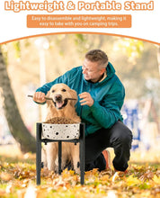 Load image into Gallery viewer, Single Dog Bowl Stand, Adjustable Height Metal Feeding Rack STAND ONLY

