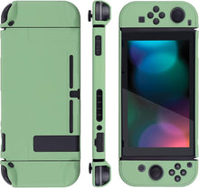 Load image into Gallery viewer, eXtremeRate PlayVital Back Cover for Nintendo Switch Console, NS Joycon Handheld Controller Separable Protector Hard Shell, Customized Dockable Protective Case for Nintendo Switch - Matcha Green
