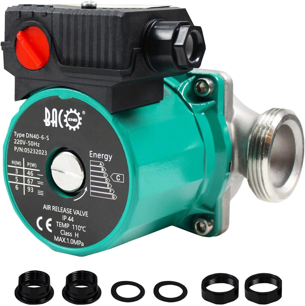 BACOENG Cast Iron Central Heating Pump Hot Water Circulator Pump, 1-1/2