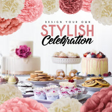 Load image into Gallery viewer, EpiqueOne 20 Piece Tissue Paper Pom Poms Blush Pink, Dusty Rose, Mauve &amp; Cream
