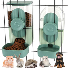 Load image into Gallery viewer, 1L Rabbit Food Dispenser - Small Animals Pet Feeder and Waterer Set - Hanging Automatic Food and Water Bowl for Cage - Feeding Station for Small Dog, Cat, Kitten, Bunny, Guinea Pig, Ferret
