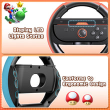 Load image into Gallery viewer, Deruitu 2 Packs Steering Wheels Compatible with Nintendo Switch 2 Controller, Switch 2 Racing Wheels Controller Accessories for Mario Kart World
