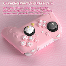Load image into Gallery viewer, PlayVital for Nintendo Switch 2 Pro Controller Silicone Cover – Cherry Blossoms Kitten Cute Protective Skin Case for Switch 2 Pro Controller w/Back Button Cap &amp; Thumb Grip &amp; Sticker - Pink
