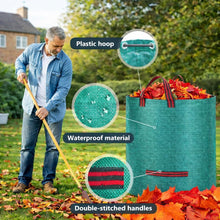 Load image into Gallery viewer, Garden Waste Bags Heavy Duty Reusable Sacks with Handles Set of 2 with gloves  500L
