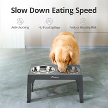 Load image into Gallery viewer, Elevated Dog Bowls for Large Dogs, Raised Dog Bowl Stand with Slow Feeder Bowl
