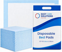 Load image into Gallery viewer, 100 x Easy Care Solutions Disposable Incontinence Bed Pads | 60 x 90cm Soft Top Sheet | Waterproof Backing | Fast Absorption | Secure Bed &amp; Chair Protection | For Adults &amp; Children | 4 Packs of 25
