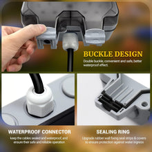 Load image into Gallery viewer, Outdoor Sockets Weatherproof with 6M/20FT Extension Cable, 2 Gang Extension Lead
