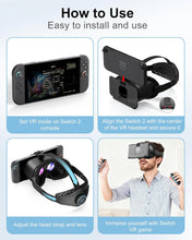 Load image into Gallery viewer, Upgraded VR Headset Compatible with Nintendo Switch 2 (2025), Switch 2 Virtual Reality VR Glasses with Adjustable HD Lenses and Comfortable Head Strap, Virtual Boy 3D Goggles for Switch 2 Accessories
