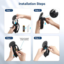 Load image into Gallery viewer, AMVR Extended Controller Grips Cover Compatible with Meta/Oculus Quest 3S/Quest 3 Accessories, with Battery Opening Cover and Knuckle Straps Protector, Suitable for Large Hands
