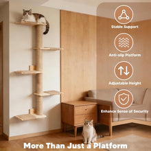 Load image into Gallery viewer, Tall Cat Tree Wall-Mounted Cat Tower Climbing Tree for Indoor Cats
