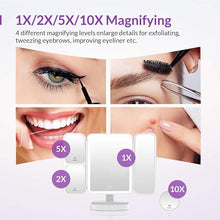 Load image into Gallery viewer, EASEHOLD Light Up Mirror 2X/5X/10X Magnifying Makeup Mirror with Light Ultra-thin
